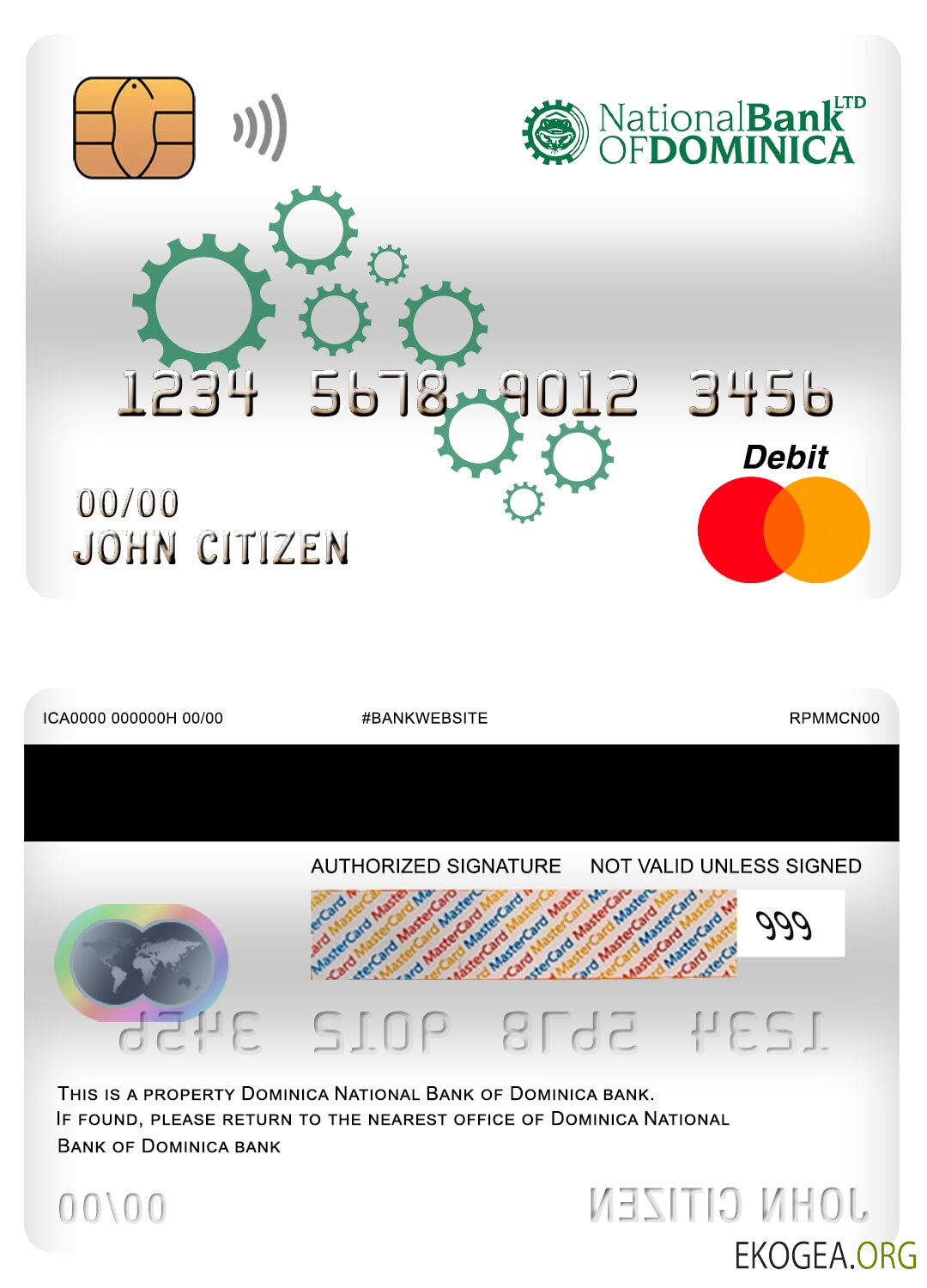 Carte de débit principale de la Banque nationale de la Dominique de la Dominique